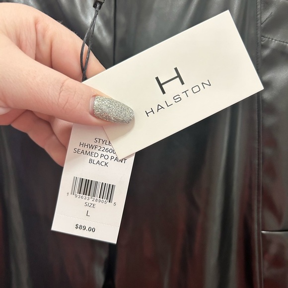 H Halston Faux Leather Seamed Pull-On Pants Large - Picture 4 of 8